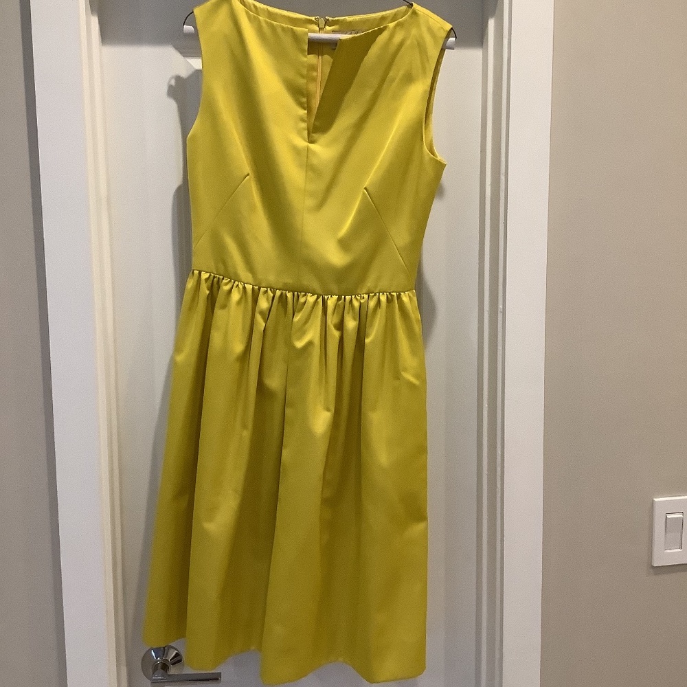 Lela Rose Yellow silk cocktail dress